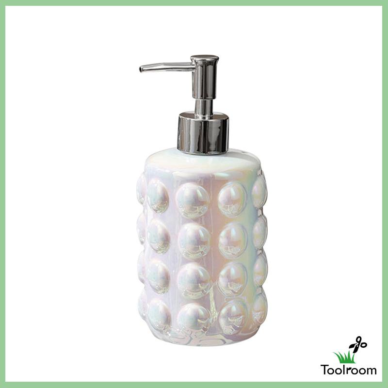 Bình Gốm Đựng Xà Phòng Rửa Tay 350ml Có Vòi Nhấn Tiện Dụng