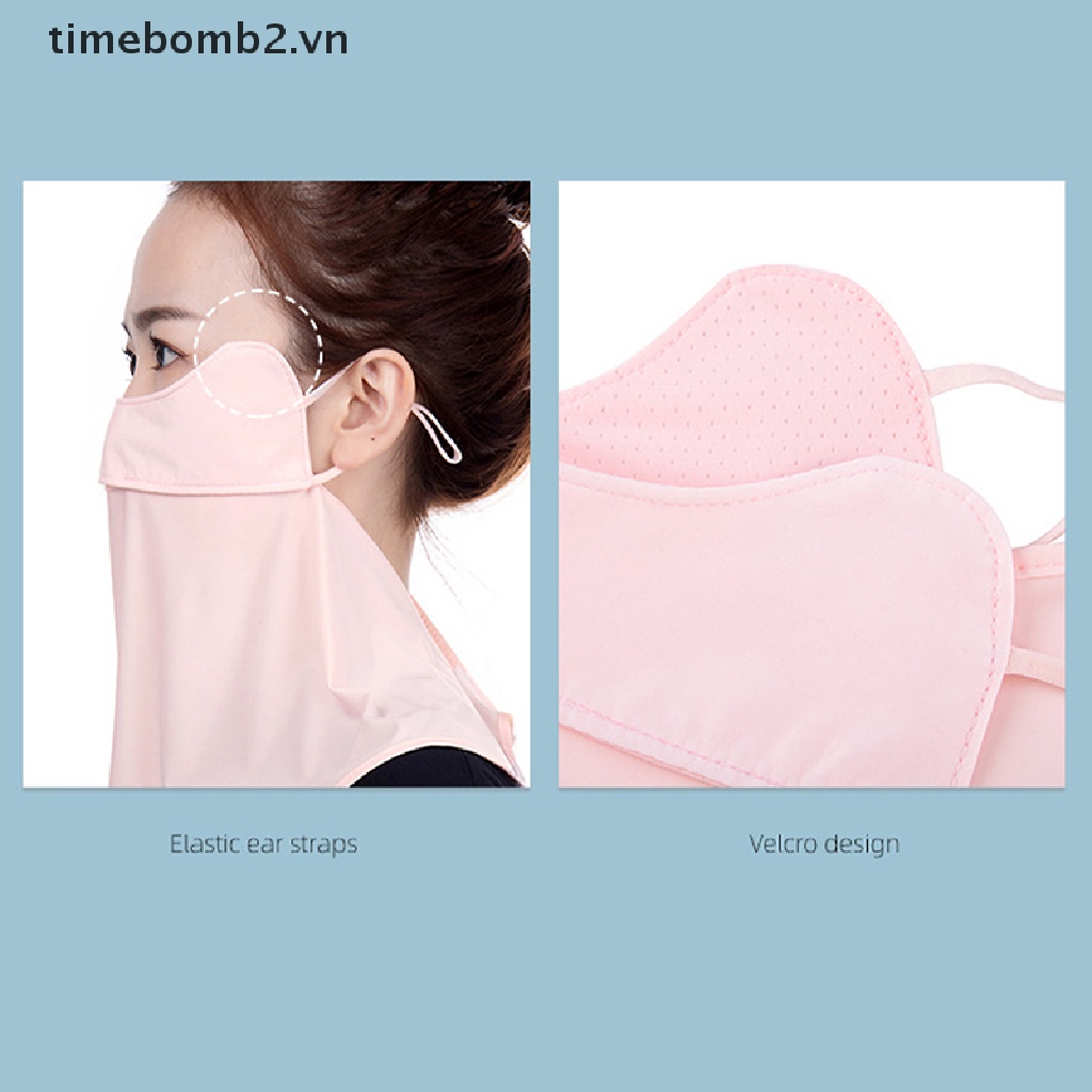 { # Khẩu Trang Lụa Lạnh Chống Tia UV Nhanh Khô Thoáng Khí Bảo Vệ Tai Và Cổ