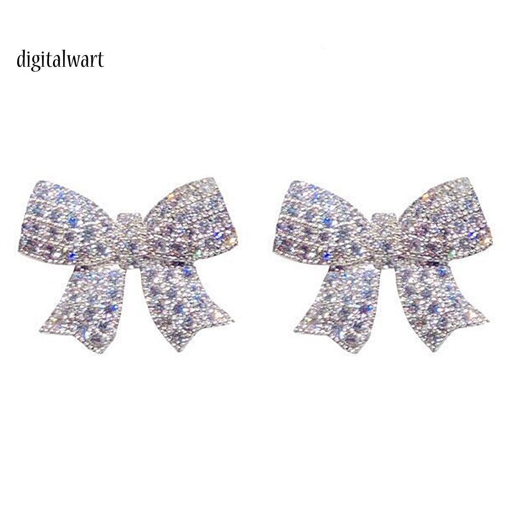 Kỹ Thuật Số| Bông Tai Hình Nơ Đính Đá Thời Trang Dành Cho Nữ