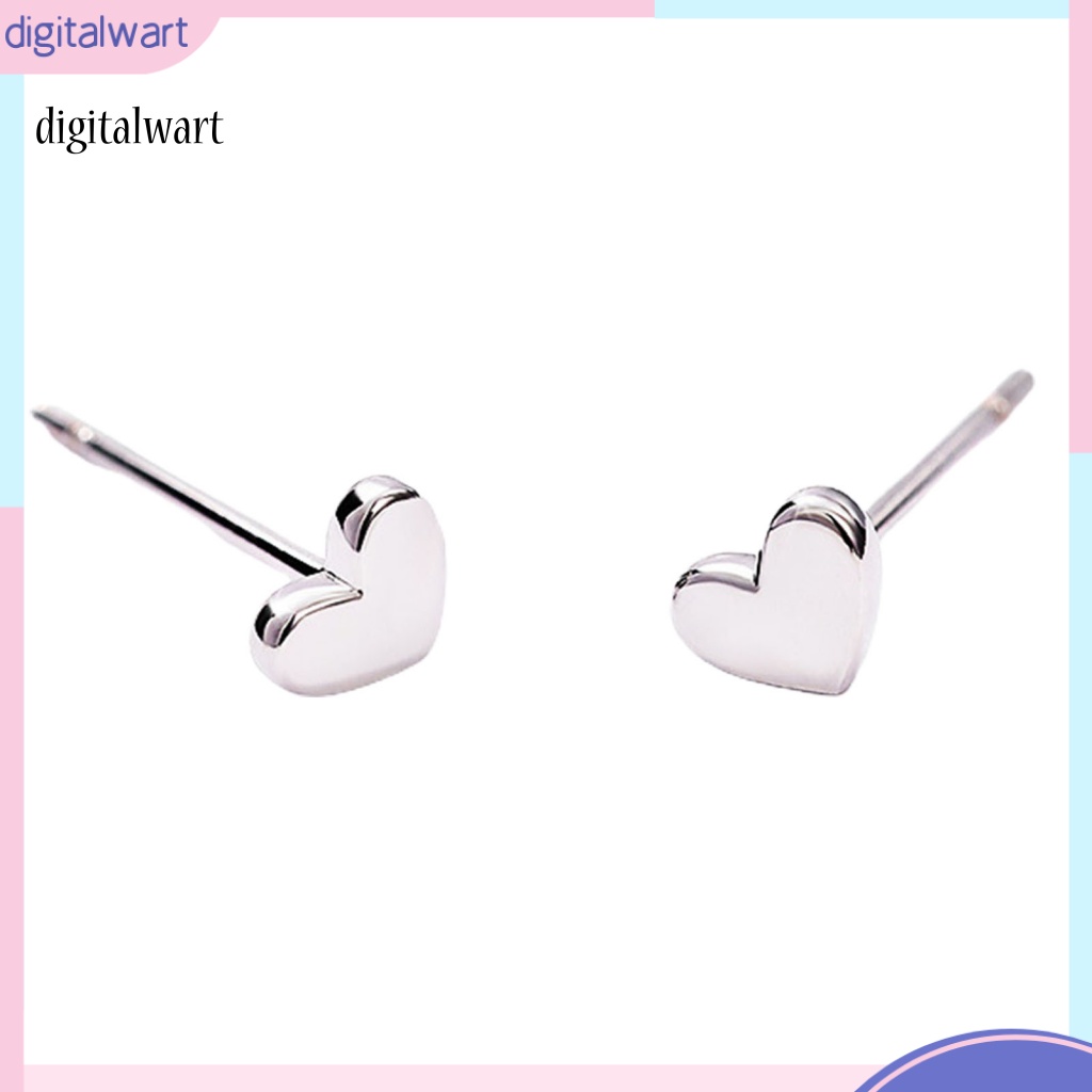 Kỹ Thuật Số| 1 Cặp Bông Tai Hình Trái Tim Bề Mặt Mịn Thanh Lịch Sáng Bóng