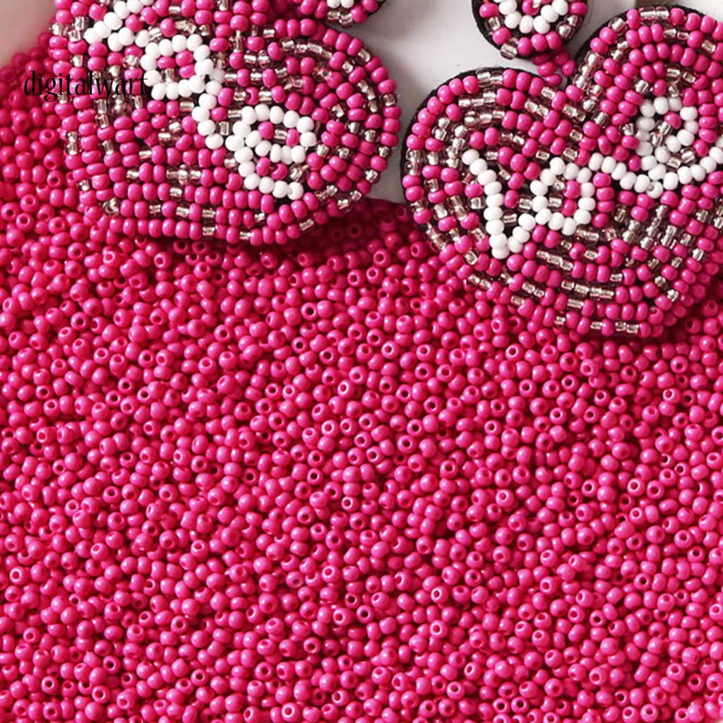 Kỹ Thuật Số| 1 Đôi Bông Tai Thả Hình Trái Tim Sợi Bện Thủ Công Màu Sắc Tương Phản Thời Trang Cho Nữ