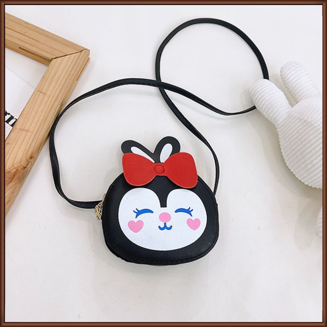 Túi Đeo Chéo Vai Mini Bằng Da Pu Họa Tiết Thỏ Hoạt Hình Dễ Thương Dành Cho Trẻ Em
