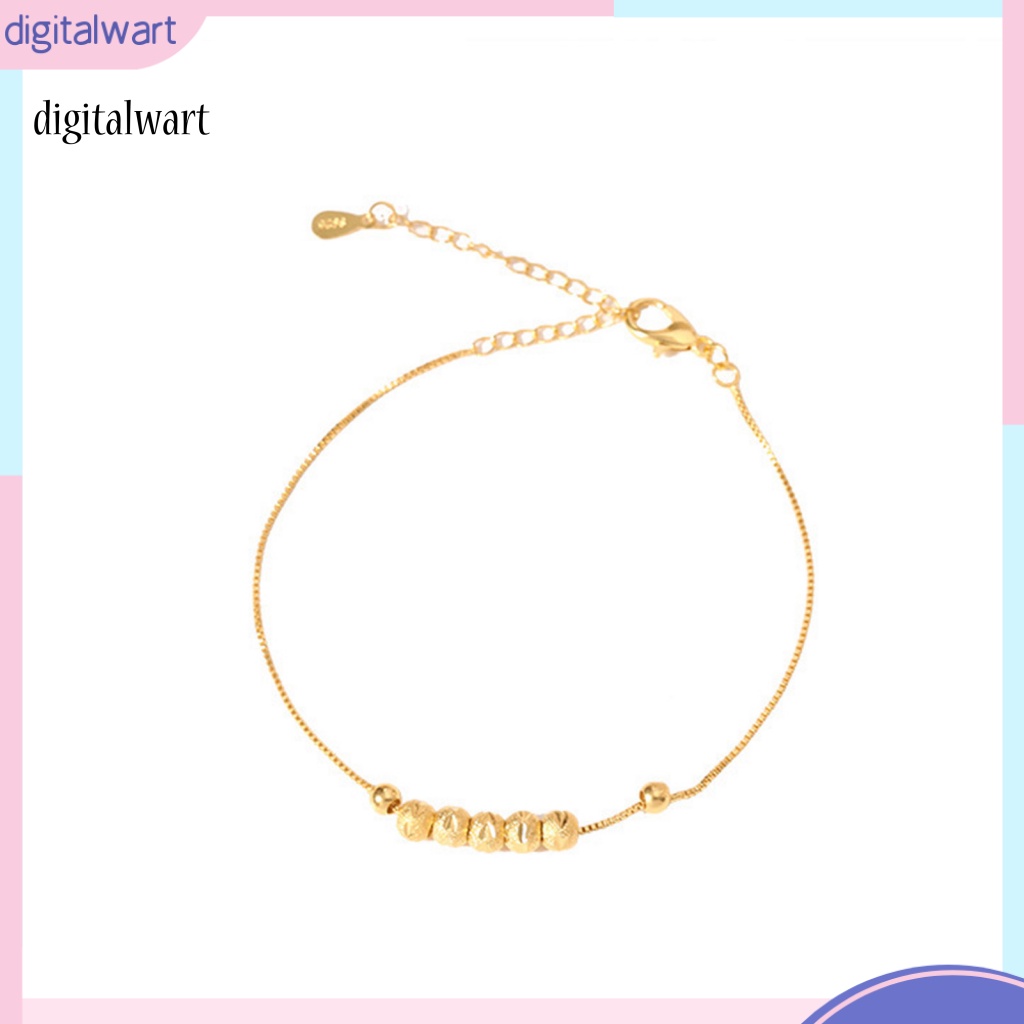 Kỹ Thuật Số| Vòng Đeo Tay May Mắn Bằng Hợp Kim Mỏng Màu Vàng Đồng Tùy Chỉnh Thời Trang Cho Nữ