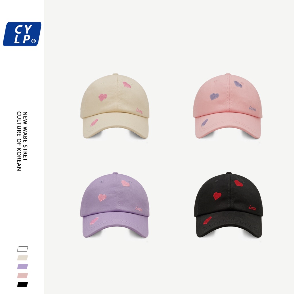 Mũ Lưỡi Trai Thêu Hình Trái Tim Phong Cách Hàn Quốc Thời Trang Mùa Hè Cho Nữ