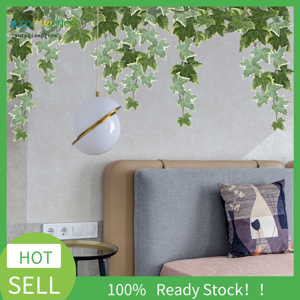 Sticker Dán Tường Bằng PVC Họa Tiết Lá Salix Dễ Thương Bắt Mắt