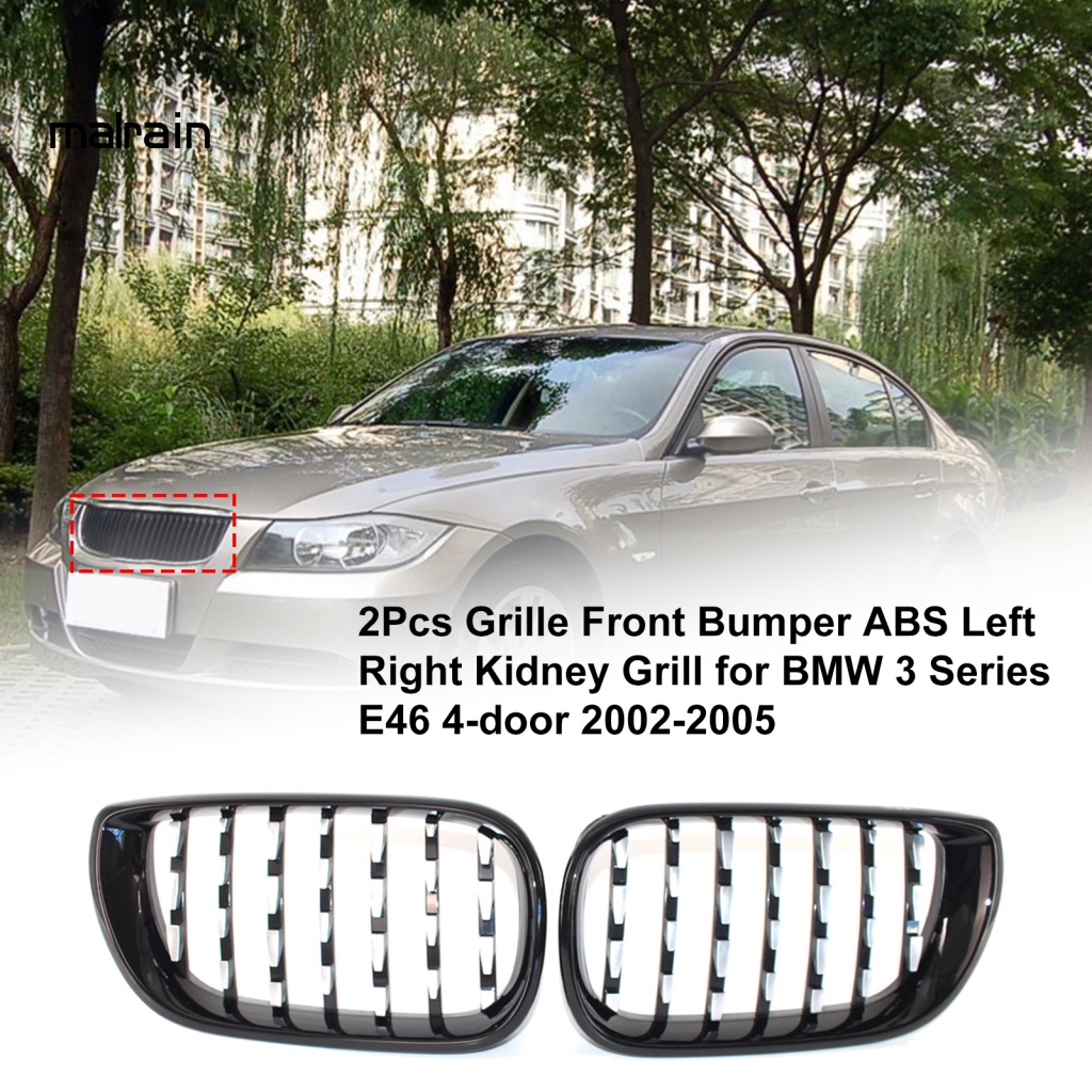 Set 2 Lưới Tản Nhiệt Phía Trước Trái Phải ABS Cho Xe Hơi 51132158542 51132158543 Cho BMW 3 Series E46 4 Cửa 2002-2005