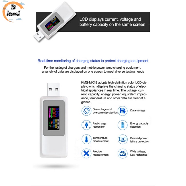 【IS】 Usb Test Meter 0.96-inch Ips Hd Color Lcd Screen 160 Degrees Wide Viewing Angle Charger Tester Voltmeter Ammeter
