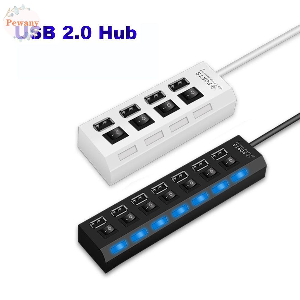 Bộ chia cổng USB với công tắc bật/tắt với 4/7 cổng nhiều màu cho PC và laptop