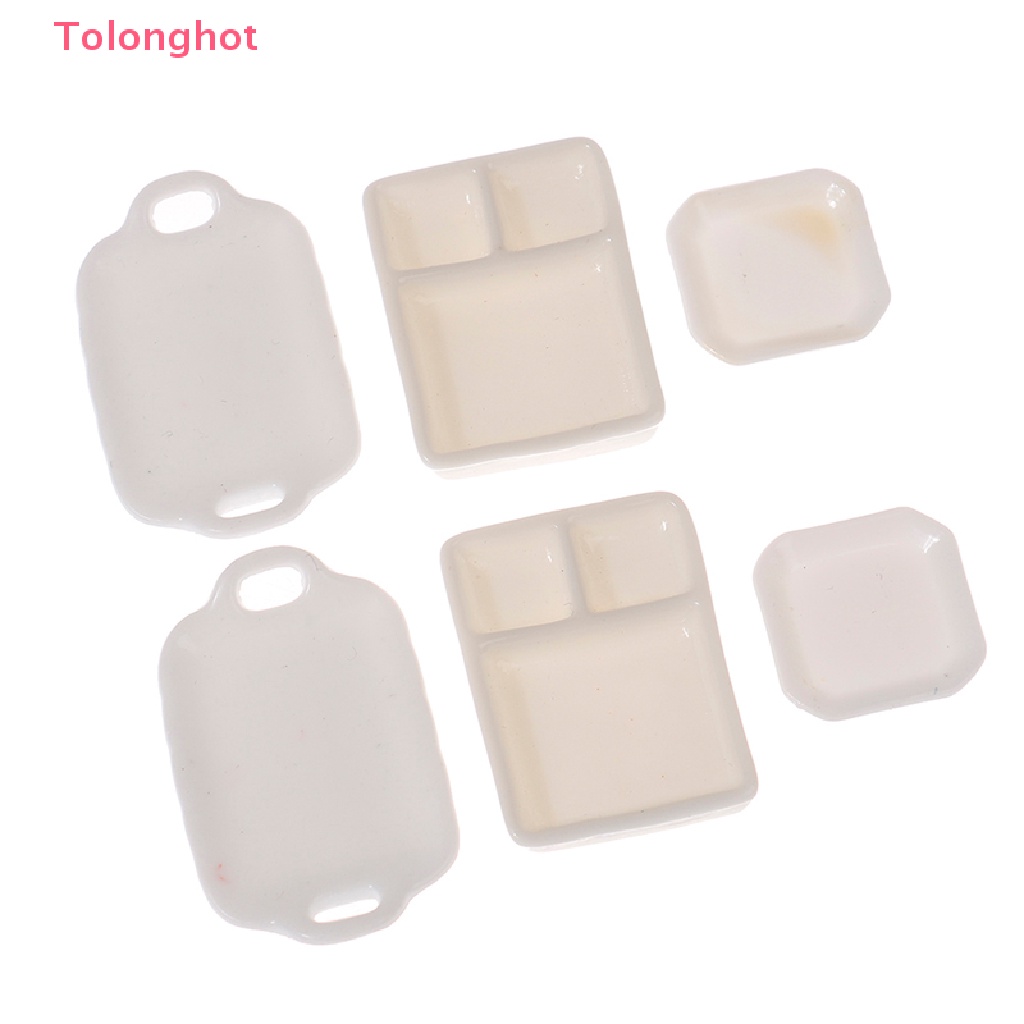 Set 2 Đĩa Trắng Tỉ Lệ 1: 12 Trang Trí Nhà Búp Bê