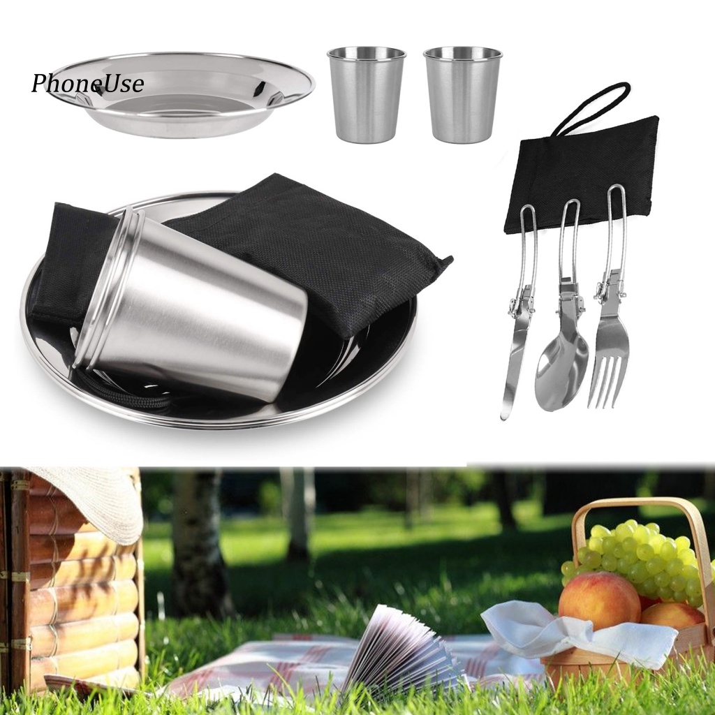 Bộ 10 Dụng Cụ Nấu Ăn 10 Món Bằng Thép Không Gỉ PU Màu Bạc An Toàn Cho Hoạt Động Cắm Trại