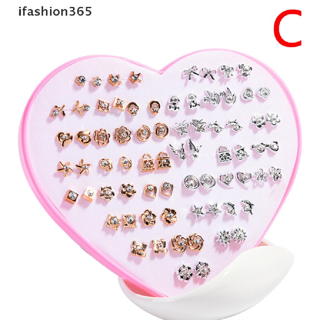 Set 36 Đôi Bông Tai Hoa Đính Đá Thời Trang Cho Nữ ifashion365