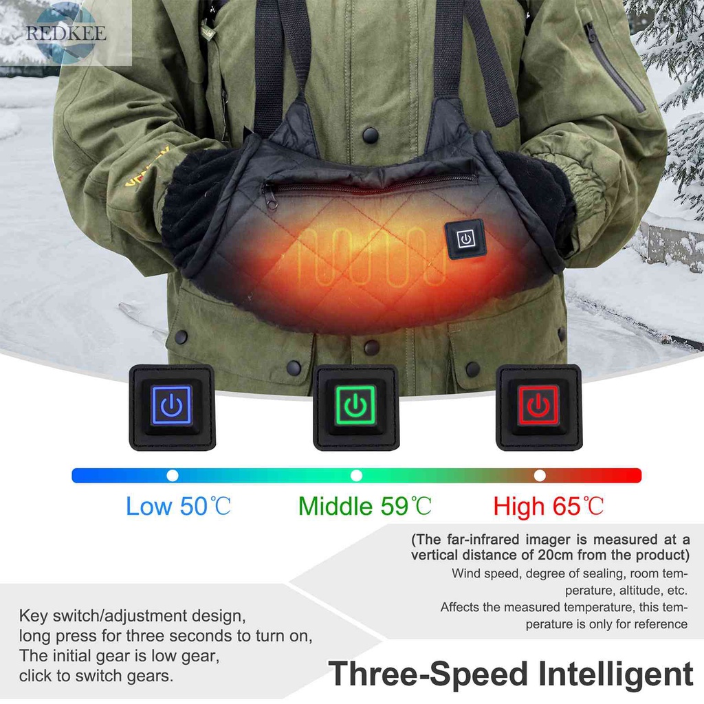 Găng Tay Sưởi Ấm USB Chống Thấm Nước Kèm Túi Đựng Có Khóa Kéo Dùng Khi Đi Cắm Trại