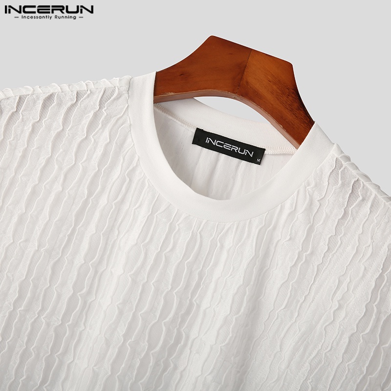 Áo thun INCERUN tay ngắn dáng rộng thời trang cá tính cho nam