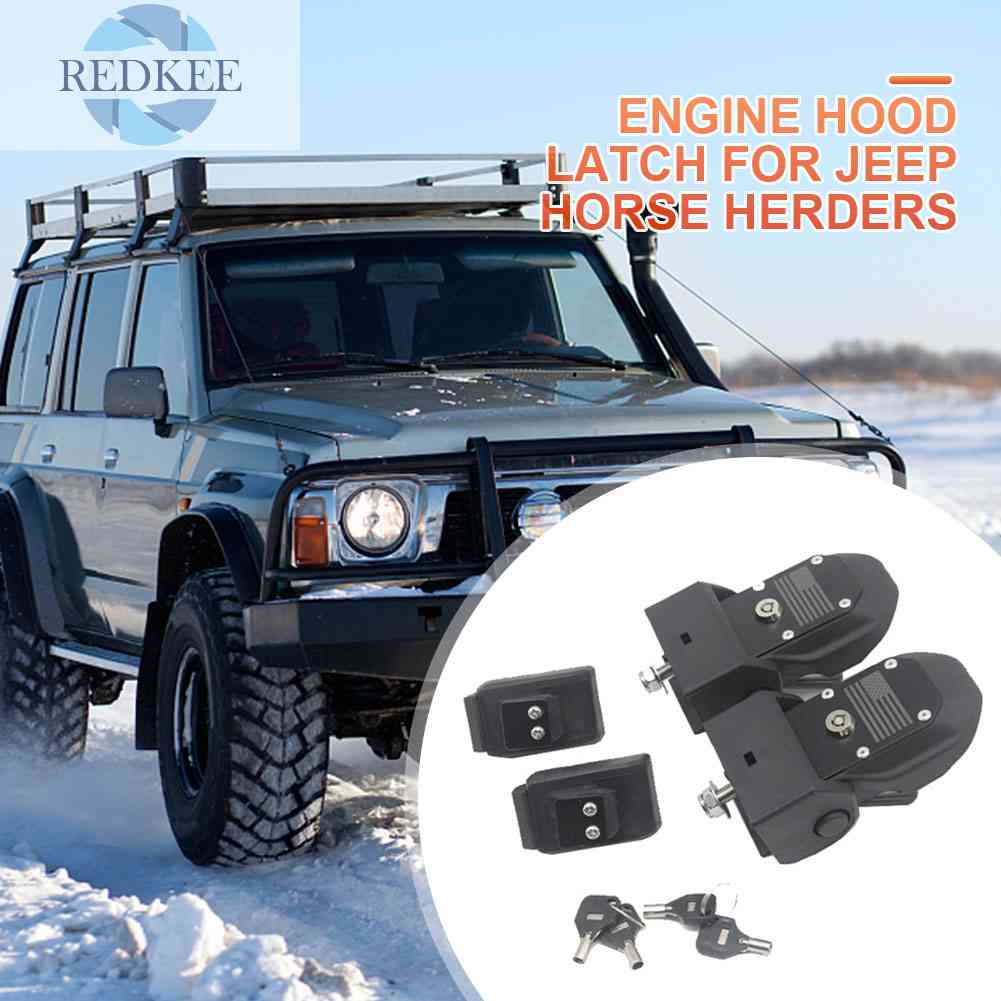 Ốp Chốt Nắp Ca Pô Xe Hơi Jeep Wrangler JL 18-23 Bằng Thép Không Gỉ ABS Chống Thấm Nước