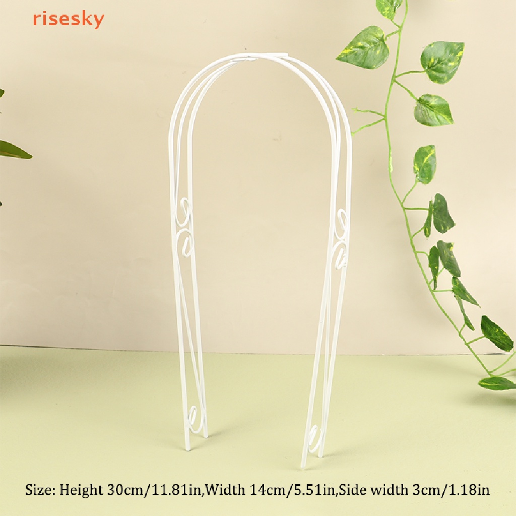 [risesky] Mô Hình Cửa Vòm Mini Bằng Sắt Màu Trắng Trang Trí Tiểu Cảnh Nhà Búp Bê