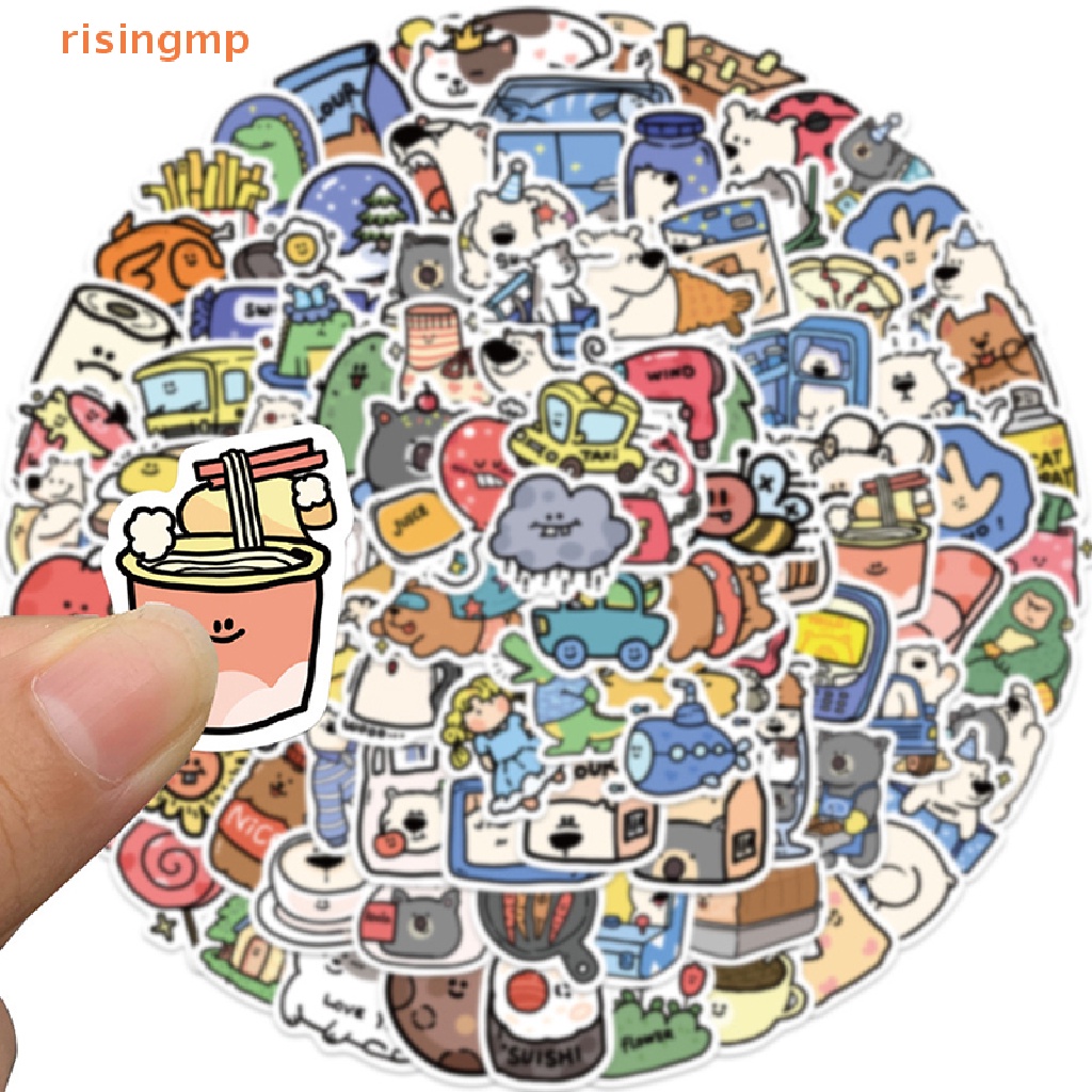 Bộ 100 Miếng Dán Hoạt Hình Anime Đáng Yêu Trang Trí Laptop Vali