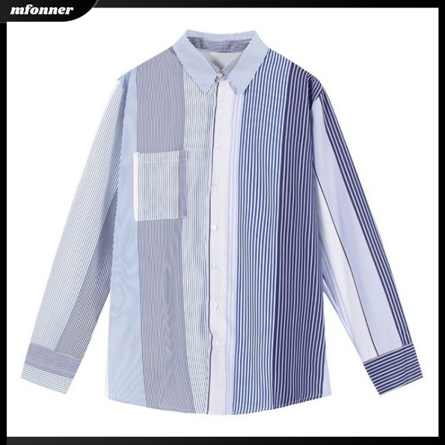 Áo Sơ Mi Nữ Tay Dài Dáng Rộng Họa Tiết Kẻ Sọc Thời Trang