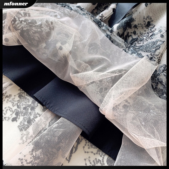 Mw Chân Váy Lưới Cotton Eo Cao Vừa Buộc Dây Thêu Họa Tiết Thanh Lịch Thân Thiện Với Da Cho Nữ