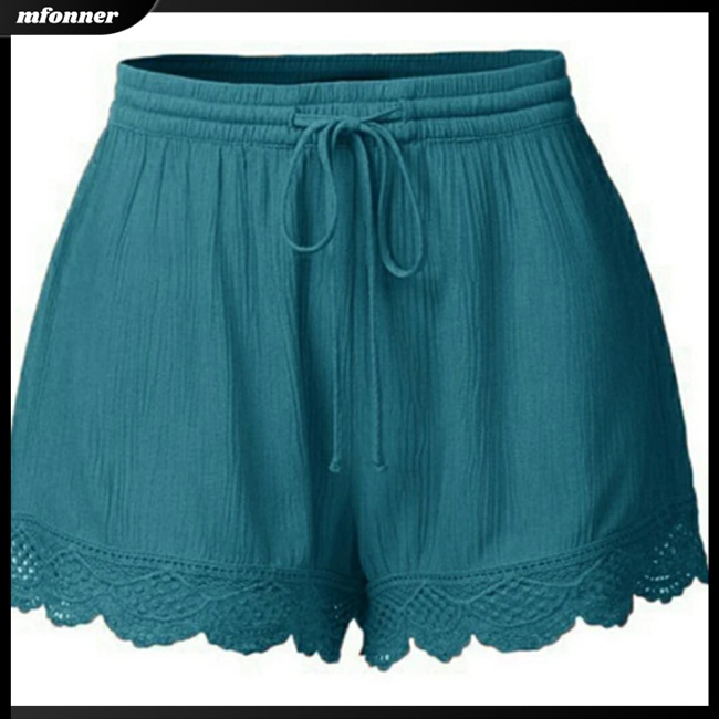Quần Short Lưng Thun Rút Dây Dáng Rộng Mềm Mại Thoáng Khí Thân Thiện Với Da Màu Trơn Có Thể Điều Chỉnh
