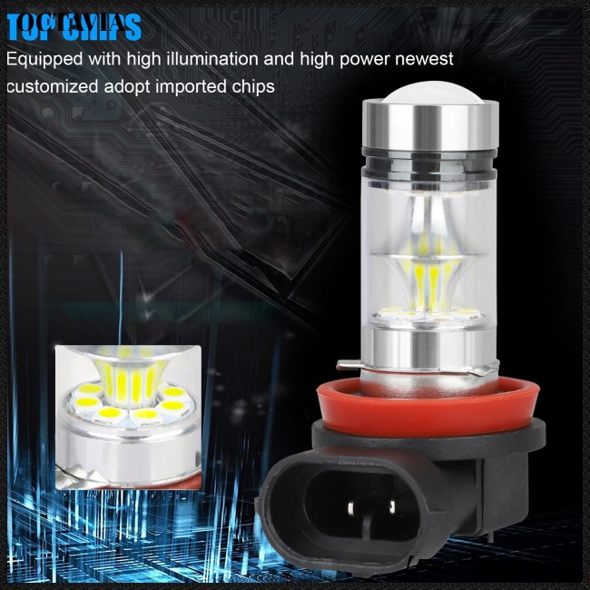 2 Bóng Đèn Led H8 H11 H16 Bảo Vệ 360 Độ 200w 6000k Chống Nước Cho Xe Hơi