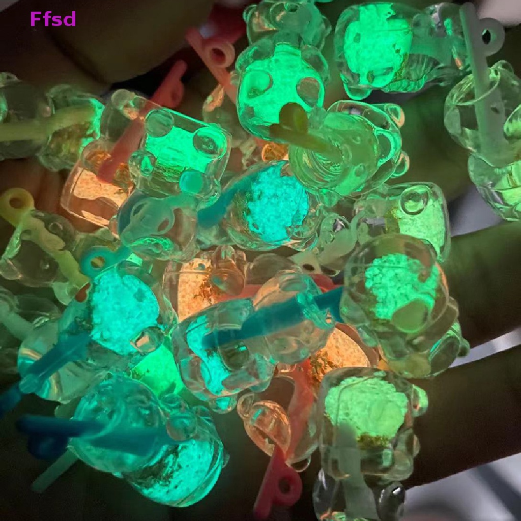 {Ffsd} Bộ 2 Ống Hút Bằng Nhựa Resin Hình Gấu Nhỏ Màu Dạ Quang Cho Trang Sức Nghệ Thuật Crafg