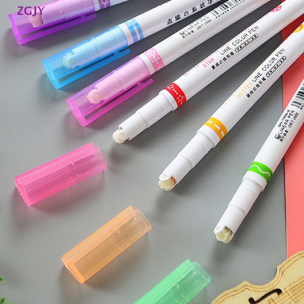 Bút Đánh Dấu Đường Cong 6 Màu Pastel Trang Trí Nghệ Thuật Cho Vẽ