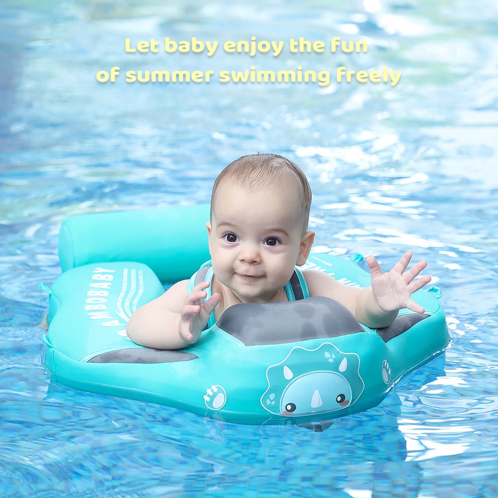 Phao Bơi Chống Thấm Nước Không Bơm Hơi Thân Thiện Với Làn Da Có Đuôi Và Mái Che Nắng Dành Cho Trẻ Em 3-24 Tháng Tuổi