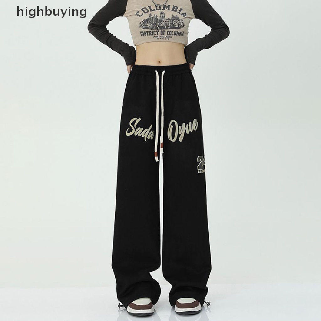 Quần Dài Ống Rộng In Chữ Phong Cách Hip Hop Đường Phố Cá Tính