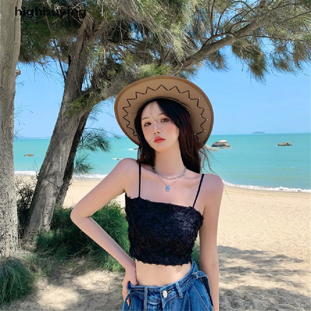 Áo Lửng Hai Dây Họa Tiết Hoa Thời Trang Quyến Rũ Cho Nữ