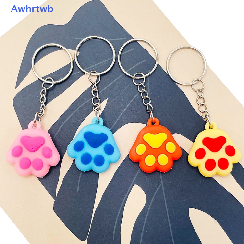 Móc Khóa Hình Chân Mèo Bằng Silicon Dễ Thương Mới