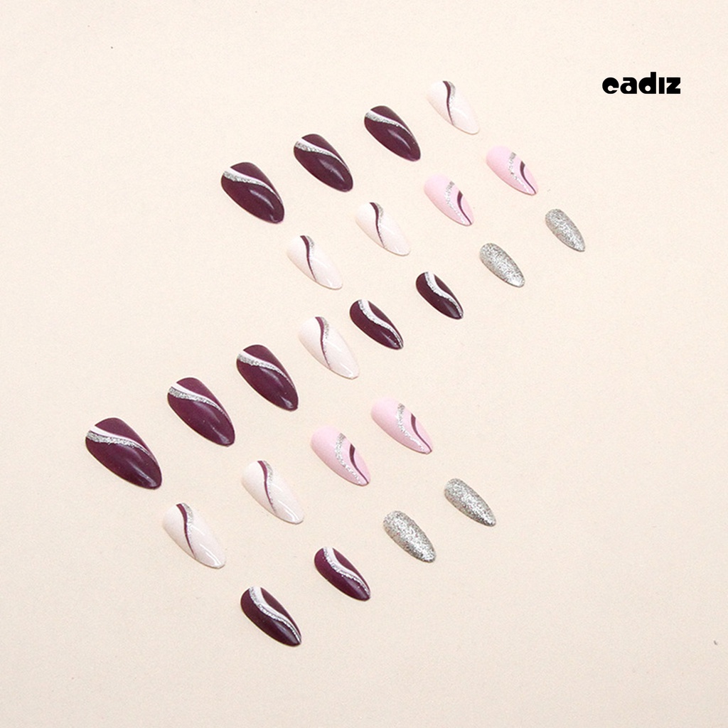 1 Bộ Móng Tay Giả Che Phủ Toàn Diện Không Phai Màu Kèm Keo Dán DIY