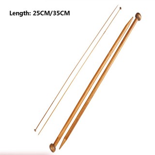 1 Cặp Móc Đan Len Bằng Tre 35cm 2 Kích Cỡ