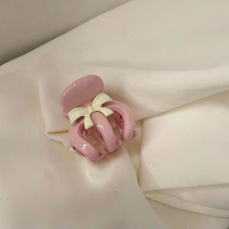 Kẹp Tóc Đuôi Ngựa Trang Trí Hình Nơ Hồng 2023
