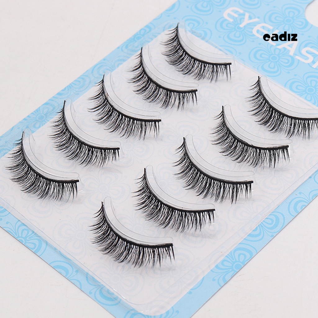 Bộ 5 Cặp Lông Mi Giả Mềm Cong Dày 3D Dùng Trang Điểm Hàng Ngày