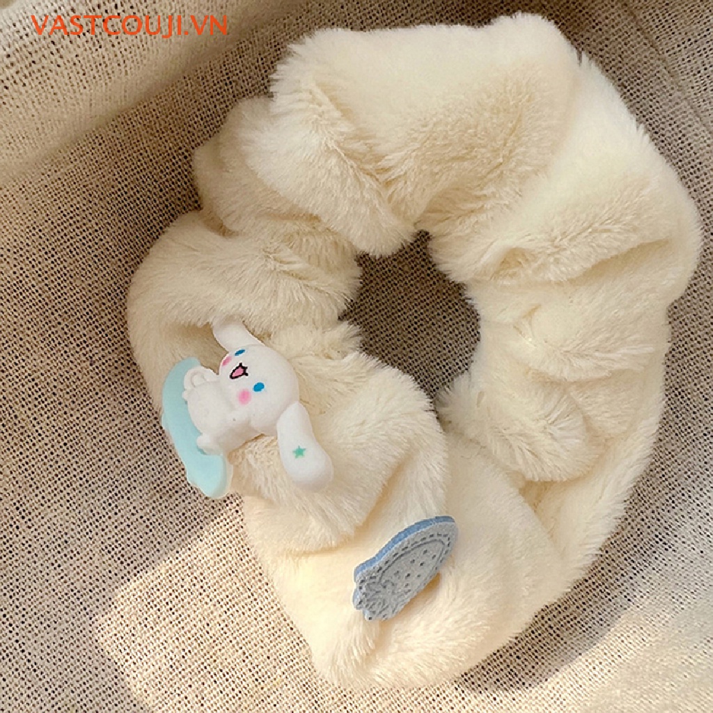 Vastji Dây Buộc Tóc Hình Chú Chó Tai To Nhồi Bông Mềm Mại Thời Trang Mùa Đông Cho Nữ