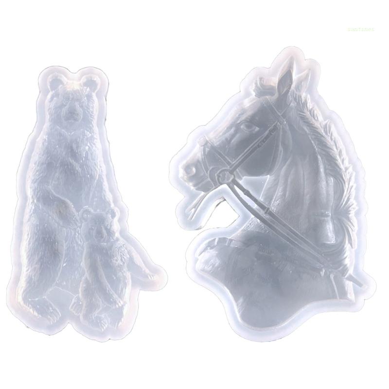 Khuôn Silicone Làm Mặt Dây Chuyền / Đồ Trang Trí Hình Chú Gấu / Ngựa DIY