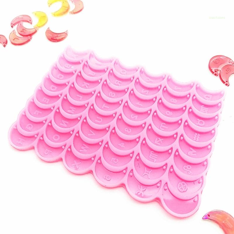 Khuôn Làm Mặt Trang Sức Bằng Nhựa Chống Dính Hình Mặt Trăng / Chữ Cái