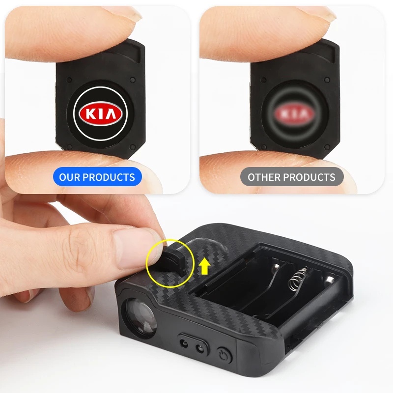 1 Đèn LED Laser Chiếu Logo Ghost Shadow Không Dây Gắn Cửa Xe Hơi