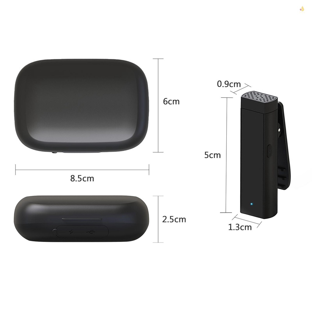 Bộ Micro Mini Đa Hướng Dạng Kẹp Loại Bỏ Tiếng Ồn Thông Minh ENC Kèm Hộp Sạc Cho Andr