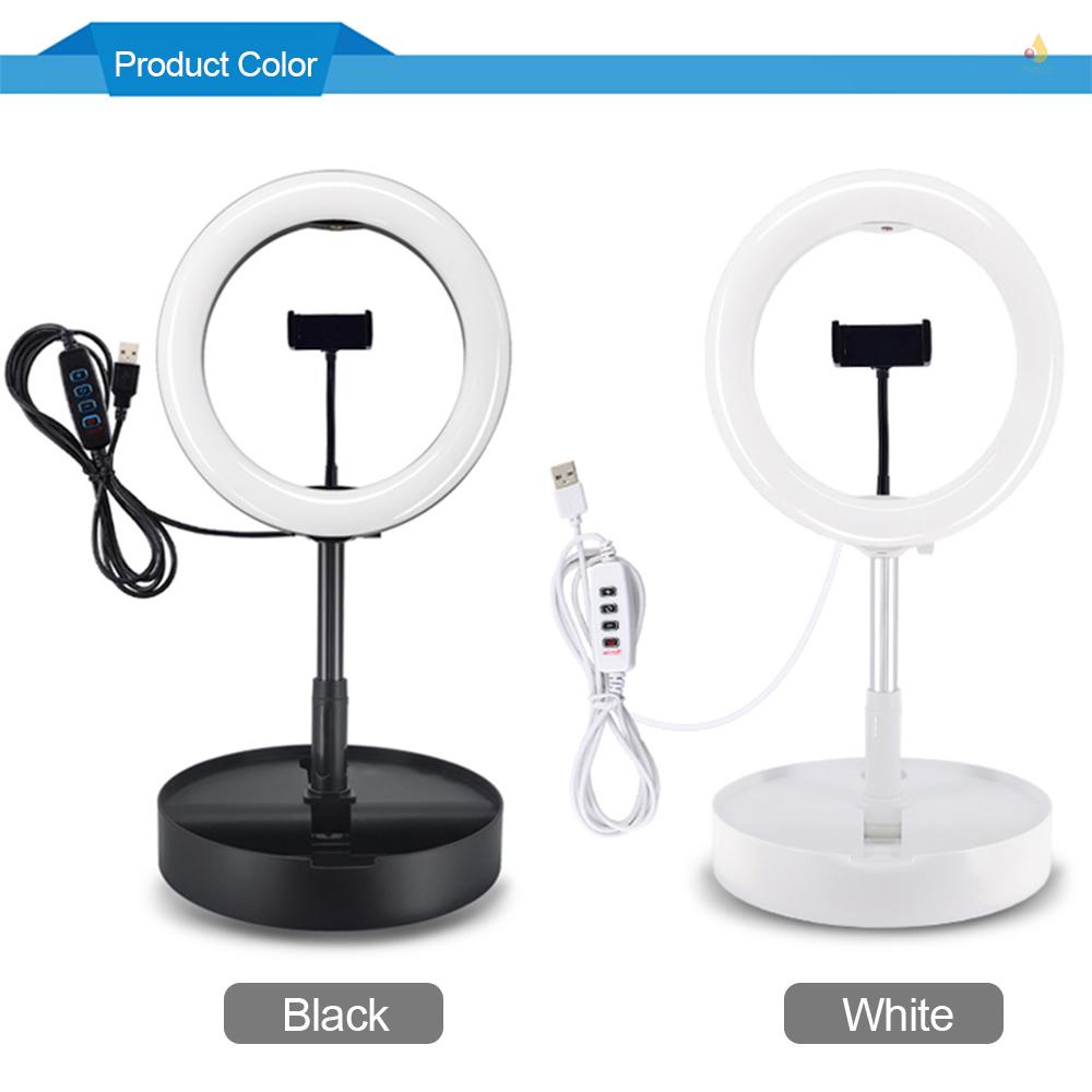 Bộ Đèn Led Chụp Ảnh PULUZ 10.2 inch Có Thể Điều Chỉnh Độ Sáng + Kẹp Điện Thoại Di Động / Phát Sóng Trực Tiếp / Trang Điểm / Quay Video