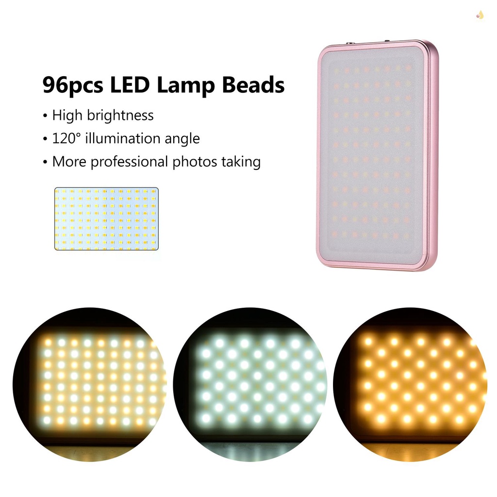 Bảng Đèn LED Andoer FL-08 Mini 3000K-5500K Có Thể Sạc Lại Kèm Ngàm Gắn Cho Máy Ảnh DSLR