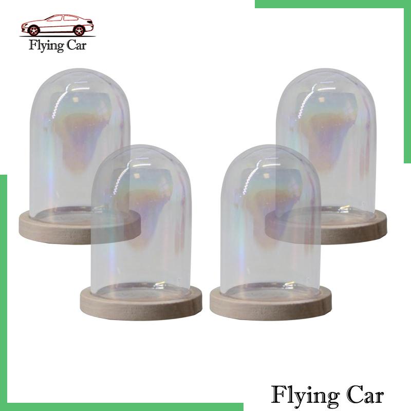 [Lzdjfmy2] Set 4 Giá Đỡ Kính Mái Vòm Mini Bằng Thủy Tinh Trong Suốt Trang Trí Bàn