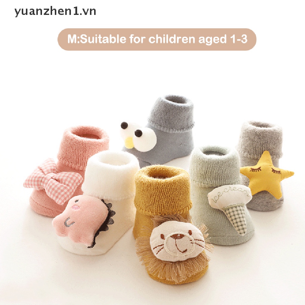 Tất Nhung Dày Chống Trượt Họa Tiết Hoạt Hình Cho Bé