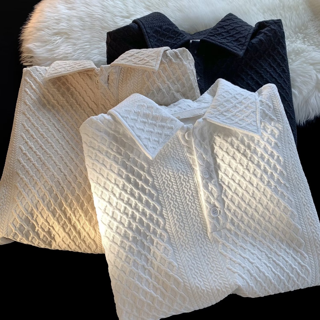 Áo Thun POLO Tay Lửng Phong Cách Harajuku Thời Trang Mùa Hè 2023