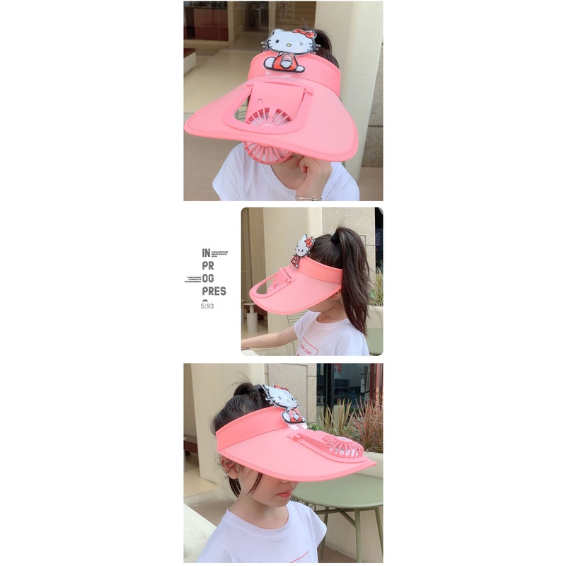 Mũ Chống Nắng Mùa Hè Vành Rộng Có Quạt Có Thể Sạc Lại Cho Bé Trai Và Bé Gái