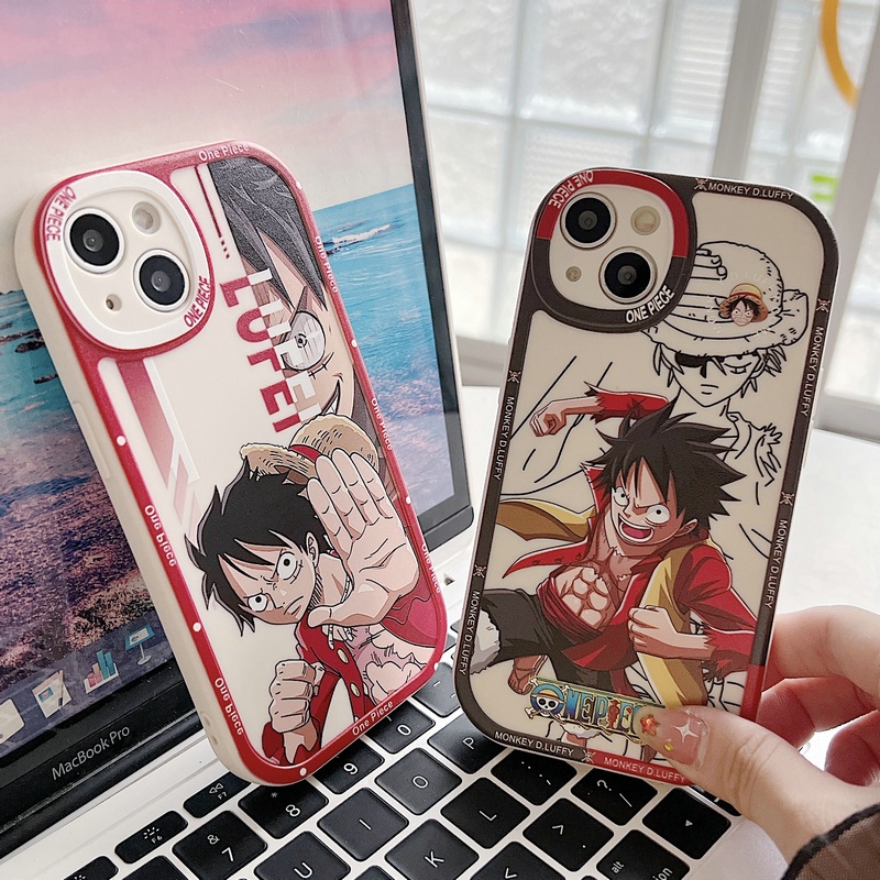 Casing Samsung Galaxy S23 S22 Ultra 5G S21 Plus S20 FE A54 A34 A24 A04 A14 A20S A71 A73 A53 A52 A52S A03S A02S A10S A12 M12 A50 A50S A30S S22+ S20+ MONKEY D.LUFFY Fulll Fine Hole Shockproof Soft Phone Case XPN 59