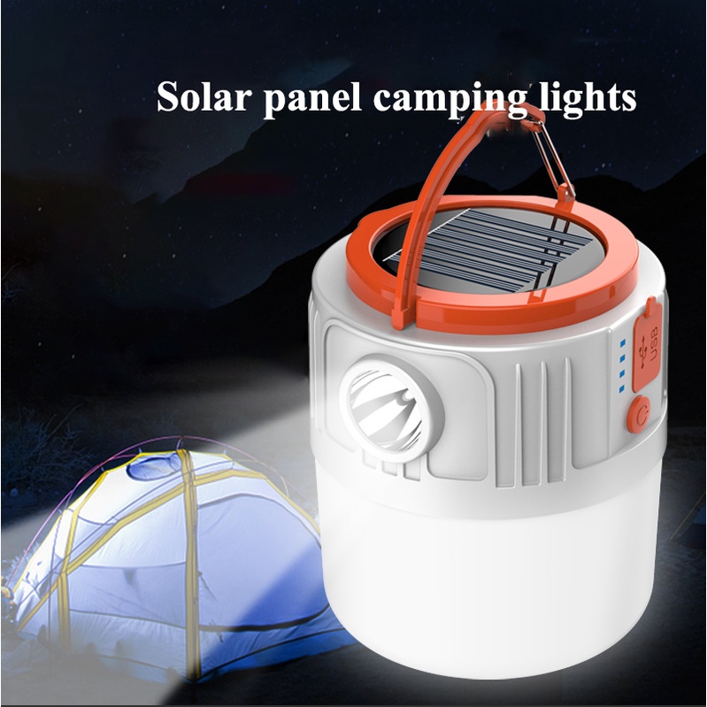 Đèn LED Cắm Trại Sử Dụng Năng Lượng Mặt Trời Sạc USB Đa Năng