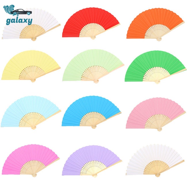 Galaxy Quạt Giấy Xếp Cầm Tay Nhiều Màu Sắc Dùng Làm Đạo Cụ Chụp Ảnh Cô Dâu