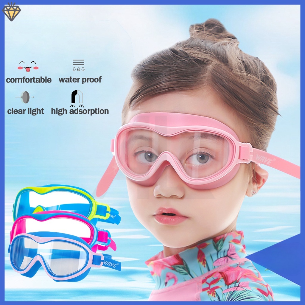 Kính bơi cho bé 4-12 tuổi cao cấp, Kính bơi trẻ em góc nhìn rộng nhiều màu sắc tươi sáng YKD