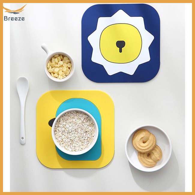 Miếng Lót Ly Cách Nhiệt Bằng Silicon Mềm Hình Vuông 15cm